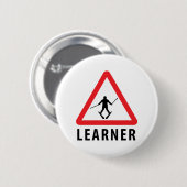 Badge Rond 5 Cm apprenant en ski (Devant & derrière)