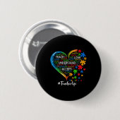 Badge Rond 5 Cm Apprendre Accepter Comprendre Amour Enseignant Coe (Devant & derrière)
