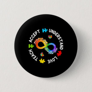 Badge Rond 5 Cm Apprendre Accepter Comprendre Amour Sensibilisatio