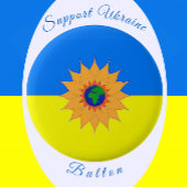 Badge Rond 5 Cm Appui à l'Ukraine Drapeau et tournesol
