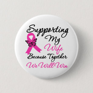 Badge Rond 5 Cm Appui de cancer du sein (épouse)