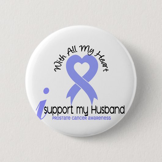 Badge Rond 5 Cm Appui du CANCER DE LA PROSTATE I mon mari (Devant)