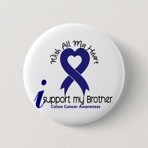Badge Rond 5 Cm Appui du cancer du colon I mon frère