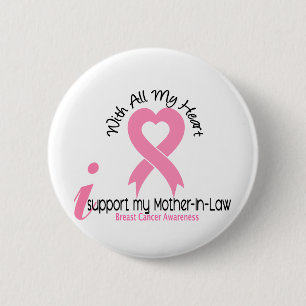 Badge Rond 5 Cm Appui du cancer du sein I ma belle-mère