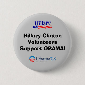 Badge Rond 5 Cm Appui Obama de volontaires de Hillary Clinton