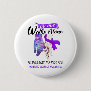 Badge Rond 5 Cm Appuyer la sensibilisation à la violence familiale