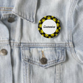 Badge Rond 5 Cm Après-midi du Modèle Triffids - Noir & Or (En situation)