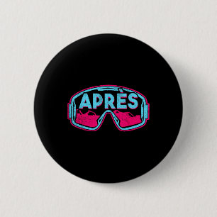 Badge Rond 5 Cm Après, Ski Snowboard Rétro Vintage 80s 90s