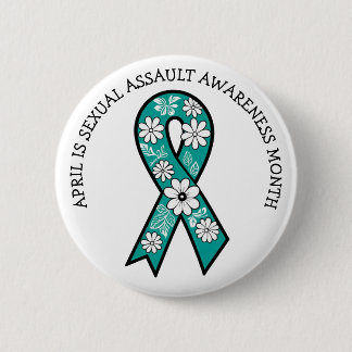 Badge Rond 5 Cm April is Sexual Assault Awareness Month | Teal
