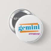 Badge Rond 5 Cm Aqua de Gémeaux (Devant & derrière)