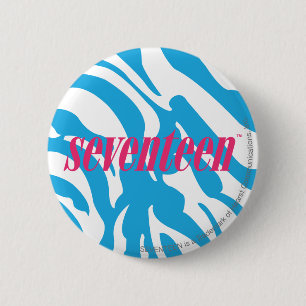 Badge Rond 5 Cm Aqua de zèbre