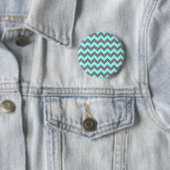 Badge Rond 5 Cm Aqua et gris zigzag (En situation)