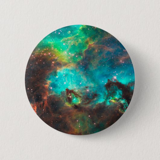 Badge Rond 5 Cm Aqua Green Star Cluster Photo spatiale (Devant)