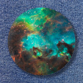 Badge Rond 5 Cm Aqua Green Star Cluster Photo spatiale