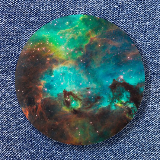 Badge Rond 5 Cm Aqua Green Star Cluster Photo spatiale