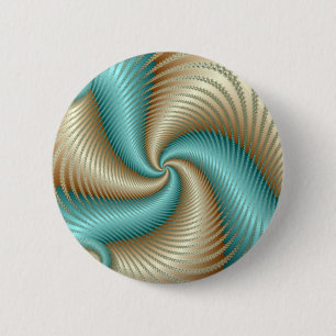 Badge Rond 5 Cm Aqua Satin - Fractal