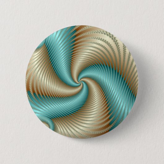 Badge Rond 5 Cm Aqua Satin - Fractal (Devant)