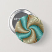 Badge Rond 5 Cm Aqua Satin - Fractal (Devant & derrière)