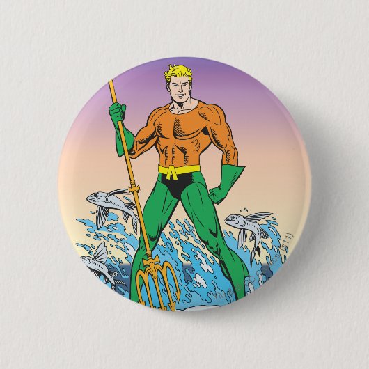 Badge Rond 5 Cm Aquaman avec Speed (Devant)