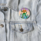 Badge Rond 5 Cm Aquaman avec Speed (En situation)