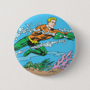 Badge Rond 5 Cm Aquaman Dash à travers l'eau