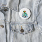 Badge Rond 5 Cm Aquaman Stands avec Pitchfork (En situation)