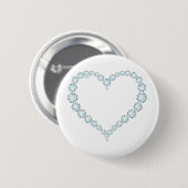 Badge Rond 5 Cm Aquamarine Gem Heart (Devant & derrière)