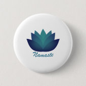 Badge Rond 5 Cm Aquamarine Lotus Namaste (Devant)