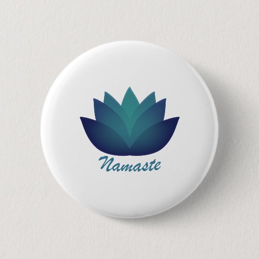 Badge Rond 5 Cm Aquamarine Lotus Namaste (Devant)