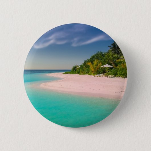 Badge Rond 5 Cm Aquamarine Ocean Tropical Beach Scenic (Devant)