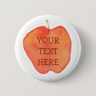Badge Rond 5 Cm Aquarelle Apple