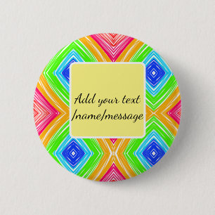 Badge Rond 5 Cm Aquarelle arc-en-ciel ajoutez nom texte message pe