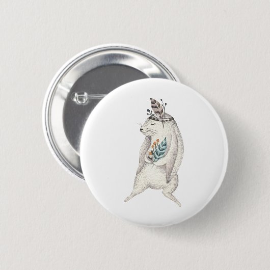 Badge Rond 5 Cm Aquarelle Boho Bunny (Devant & derrière)