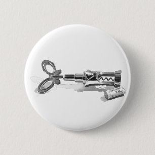 Badge Rond 5 Cm Aquarelle d'art de cuisine "d'ouvreur de bouteille