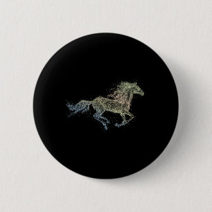 Badge Rond 5 Cm Aquarelle de cheval J'aime Chevaux Chevaux équitat