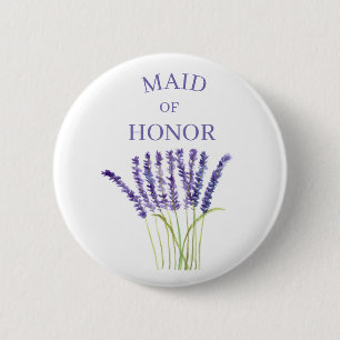 Badge Rond 5 Cm Aquarelle de la femme d'honneur Lavender Herb