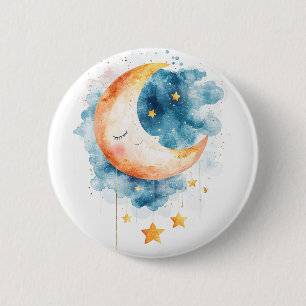 Badge Rond 5 Cm Aquarelle des rêves célestes