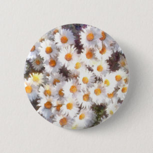 Badge Rond 5 Cm Aquarelle du Fleur sauvage de marguerite