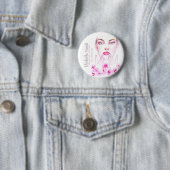 Badge Rond 5 Cm Aquarelle femme et salon de beauté rose marque (En situation)