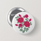 Badge Rond 5 Cm Aquarelle, fleurs. (Devant & derrière)