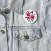 Badge Rond 5 Cm Aquarelle, fleurs. (En situation)