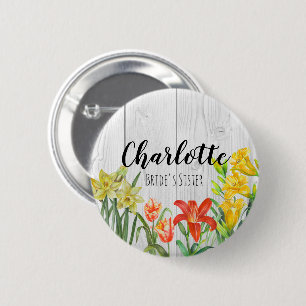 Badge Rond 5 Cm Aquarelle Fleurs de printemps Illustration florale