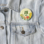 Badge Rond 5 Cm Aquarelle Fleurs de printemps Illustration florale (En situation)