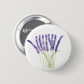 Badge Rond 5 Cm Aquarelle lavande fleurs violettes rustiques (Devant & derrière)