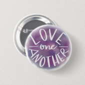 Badge Rond 5 Cm Aquarelle Lettrée À La Main Bokeh L'un l'autre (Devant & derrière)