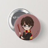 Badge Rond 5 Cm Aquarelle MAGIQUE HARRY POTTER™ (Devant & derrière)