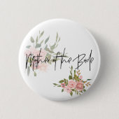 Badge Rond 5 Cm Aquarelle Mariage floral mère de la mariée (Devant)