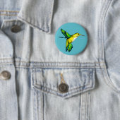 Badge Rond 5 Cm Aquarelle mignonne Colibri et points blancs (En situation)