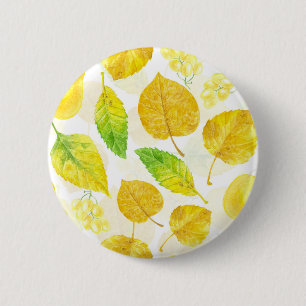 Badge Rond 5 Cm Aquarelle motif d'automne