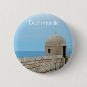 Badge Rond 5 Cm Aquarelle peinture de la muraille de Dubrovnik